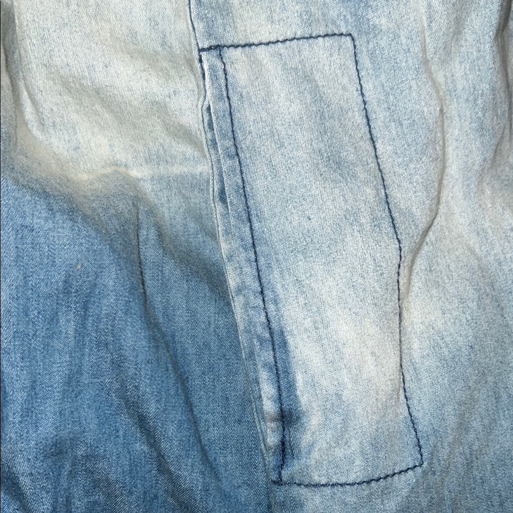 Chocolate-Blue Ombre Denim Dress w/Brown Tassels Belt - Size Large -NWOT - Picture 5 of 11